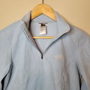 The North Face Lightweight Paisley Baby Blue Fleece Quarter Zip Pullover